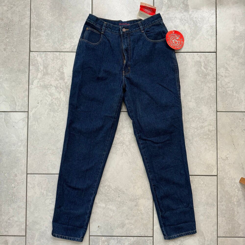 Vintage 80s Giorgio Sant Angelo Blue Jeans Womens Size 12 High Rise NWT